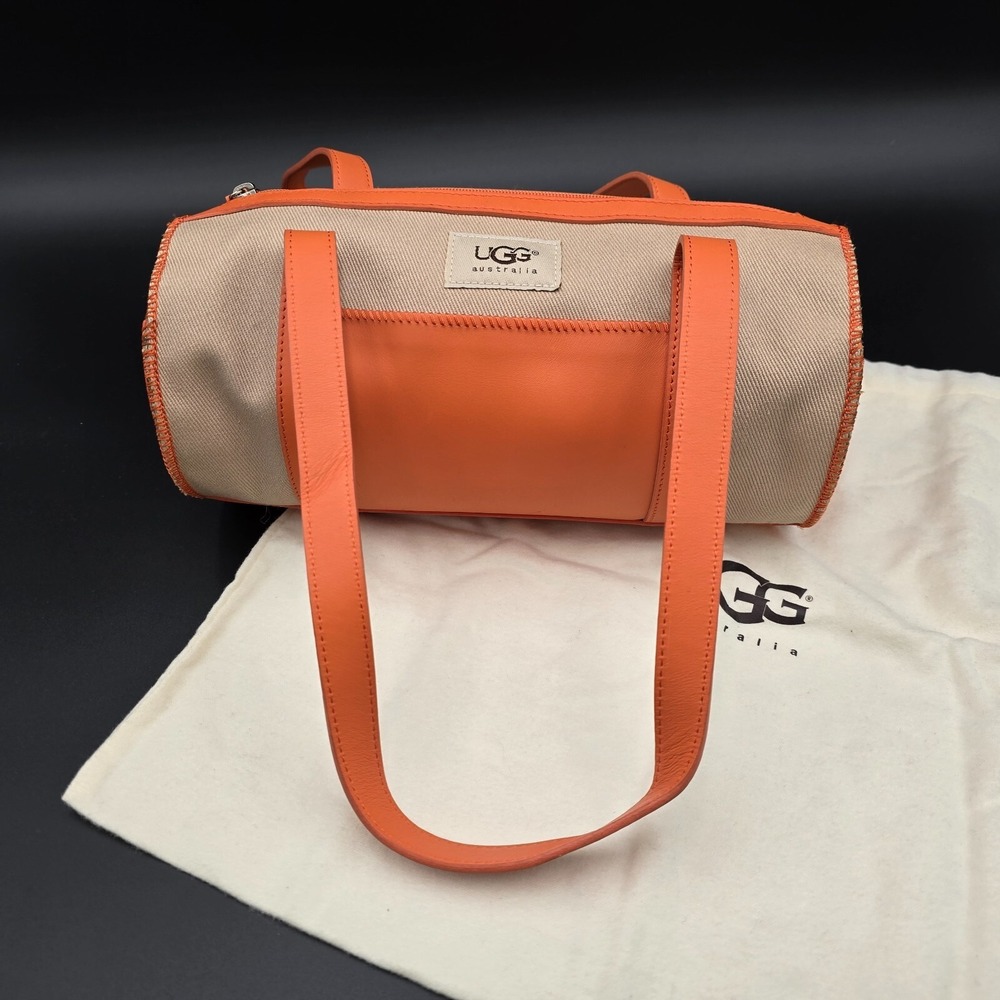 UGG Australia Sand & Orange Barrel Handbag Purse with Dust Bag